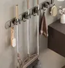 Mop Raf Duvar Asma Klipsi Kanca Banyo Perforasyondan Banyo Mop Depolama Rafı Paslanmaz Çelik Süpürge Sabit Askı