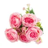 Dekorativa blommor 2 Bunches Artificial Peony Romantic Rose Bouquet Wedding Holding Flower Party Pography Props Home Room Decoration