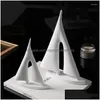 Objetos decorativos Figuras Estatuas de velero para decoración del hogar abstracto nórdico scpture resina bote de vela figura decoración moderna caída dhhiv