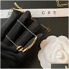 Colliers pendentiels Collier de lettre de coude de marque conçue pour les femmes à longue chaîne plaquée or bijoux exquis drop dh39c deli dhiwg