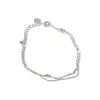 SL018 Bijoux coréen bijoux personnalisé minimaliste s pur sier sier double couche étudiante de bracelet féminine de bracelet de bracelet décoration