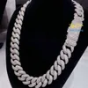 Grote ketting 20 mm ketting hiphop sieraden 925 zilveren vvs diamant moissaniet ijs uit cubaanse link custom