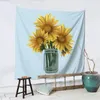 Tapestries Zonnebloemen en Mason Jars Wanddecor Tapestry Tapestry Indoor Decoratief verjaardagscadeau Polyester geurloos