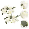 Dekorativa blommor 2 PCS Candlestick Garland Silk Rose Flower Ring Table Wreath Hushållsprodukter