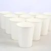 Tazas desechables pajitas 100pcs/paquete 250 ml suministros de papel blanco puro Aceptar personalizar el café té caca para beber accesorios