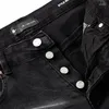 Frauenhose lila Marke 2024 Jeans High Street Ripped Tinte Splash gealtert schwarze Wäsche