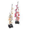 Dekoratif çiçekler 2 adet suşi dekorasyon tepsisi enfes çiçek simülasyonu küçük yapay bitkiler sahte plastik açık santral