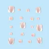 Fałszywe paznokcie w stylu francuskim Biała krawędź Fałszywe paznokcie naturalne, niezniszczalne paznokcie proste zużycie dla kobiet i salonu dla dziewcząt