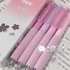 4Pcs/set 0.5Mm Black Gel Pen Ins Style Simple Push Action Large Capacity Student Writing Stationery Ink