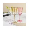 Wine Glasses 300Ml Colored Glass Goblet Red Champagne Saucer Cocktail Swing Cup For Wedding Party Ktv Bar Creative Jy11 Drop Delivery Dhszw