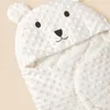 Koce z kreskówki Doudou polarowy koc dla urodzonego śpiora dla niemowląt ciepłe pościel akcesoria