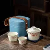 Чайные наборы Quick Cup Travel Tea Set Care Outdoor Camping Portable Ru Kiln Bowl Gift Box Бизнес
