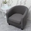 Chair Covers Club Sofa Cover Elastic Armchairs Solid Color Living Room Single Seater Tub Couch With Seat Cushion Case