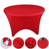 Bordduk Stretch Solid Color Cover Round Cocktail Spandex Track för bröllop Bankett El Buffet Desk Tygar Dekorationer