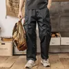 Herrenhosen Spring Fashion Cargo lässig breites Bein Japaner Retro lose gerade gerade geradlinig