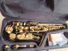 Schwarzer SAS-R54 E-Flat Alto Saxophon Lacked Gold Messing Geschnitztes Eins-zu-Eins-Jazz-Instrument mit der französischen Handwerksherstellung mit Gehäuse