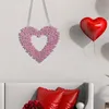 Decorative Flowers Valentine's Day Wreath Heart Shaped Wall Sign Wooden Decorations For Outdoor Walls Birthday Party Door Window