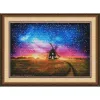 Cases Top Quality Lovely Cute Counted Cross Kit Windmill and Sunset Landscape Field Fantasy Aurora Night Sky with Stars 10704