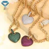 Cross Border Diamond Inlaid Heart Shaped Pendant Necklace Niche Fashion Style Heartshaped Collarbone Chain 240407