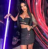 2023 Summer Black White Women Sexy Bandage Tops Belt Pencil Skirts Set Nightclub Party Celebrate Womens Wholesale 240401