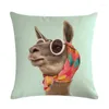Travesseiro animal alpaca capa de flor de cacto pardo llama Caso tropical vintage para travesseiros de arremesso de sofá 45cm pela fronha ZY966
