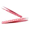 2 pcs depilazione pweezers clip per sopracciglia in acciaio inossidabile mini punti rosa punti piatti a punta piatta per occhio per occhio di bellezza set di utensili