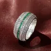 Pierścienie klastra luksusowe cyrkonia huitan obietnica dla kobiet prosta design moda moda kobiet palec palec