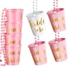 Chaines Bachelor Party Verre de vin Verre Bachelorette S Set Team Bride Bead Chain Cup Plastic Champagne pour la mariée