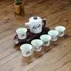 Teaware Sets 7Pcs/Lot Creative Tea Set Including 1 Teapot 6 Cups Snowflake Glaze Ceramic Pot Porcelain Office Kettle Gifts