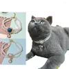 Dog Collars Pearl Necklace Collar Fashion Jewelry Puppy Cat With Shiny Gem Pendant Small Pet Accessories
