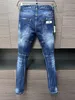 DSQ Phantom Turtle Jeans Men Jeans Mens Diseñador de lujo Jeans Skinny Ripped Cool Hole Causal Denim Fashion Brand Fit Jean Man Washed Pant 6184