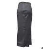 Saias da primavera Roupas casuais de rua PU Couro PU Para roupas de cintura alta Design Design de fenda lateral cinza Maxi Women 2024 Drop Delivery App DHYD3