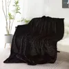 Couvertures noires jacquard sombre sombre luxe fausse lance de fourrure canapé couverture canapé salon de bureau sieste confortable couchet épaissis