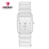 Chenxi Tiktok Square Lovers Women's Ceramic Fashion Quartz Watch