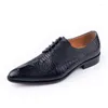 Dress Shoes Deluxe Leather Derby Shoe Fashion Party Printing Luxe Zapatos de Hombre Echte Oxfords Black Lace Up Daily