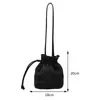 Shoulder Bags Women Messenger PU Leather Bucket Bag Drawstring Hobo Lightweight Pleated Trendy Sweet Crossbody Shopping