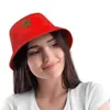 Wide Brim Hats Bucket 2022 New Summer Moroccan Flag Mens and Womens Street Clothing Folding Bob Fishing Hat Panama Q240403