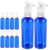 Speicherflaschen 10pcs Pumpe leerer klarer Shampoo -Spenderflasche für Reise im Freien (blau)