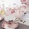 Teaware Sets Bone China European Tea Pot Set Ceramics English Afternoon Cup Saucer Sugar Bowl Milk Jar 15 Pieces Gift Box