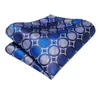 Neck Ties Hi Tie Designer Blue White Utted Silk Sedial Tie