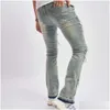 Jeans maschile buco casual per uomini motociclisti hip hop reggar pantaloni per gatti baffi cucite di stoffa cucitura tratto plus size xs-xxl drop del otyri