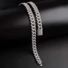 15 mm Breite heißer Verkauf Dichtes Bohrkubaner Kette 3A+CZ Cuban Link Chain Cuban Link Halskette