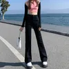 Jeans feminino Black Woman Y2K Pants Roupas femininas de rua reta Denim da moda coreana High Caist 2024 Flare