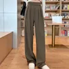 Women's Pants Women Elegant High Waist Wide Leg Suit For Formal Ol Commute Adjustable Fasten Tape Loose Fit Trousers