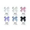 30 White Ribbon Resin Bow Nail Charm Parts 3D Rhinestone Nail Art Decoration Accessories Supplies for DIY Korean Manicure Design