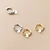 Hoop Earrings Stainless Steel Gold Color Cubic Zirconia Minimal For Women Small Round Cartilage Earring Piercing Jewelry