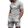 Vendita di tshirtshorts estivi set da 2 pari per il fitness casual che faceva jogging sportivo hiphop hiphop traspirato a maniche corte e traspirabile 240407