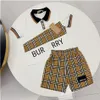 Brand Designer Polo Shirt 2 sets Cotton Boys girls High quality children's T-shirt shorts Size 90cm-150cm D03