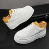 Chaussures décontractées Plateforme Men Fashion Calluny Sneakes White Breathable Sports Dada Fitness Mâle Fitness Footwear