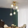 Chandeliers Modern Luxury Living Room Chandelier Nordic Dining Bedroom Study Kitchen Aisle Glass Ball Gloss Indoor Lighting